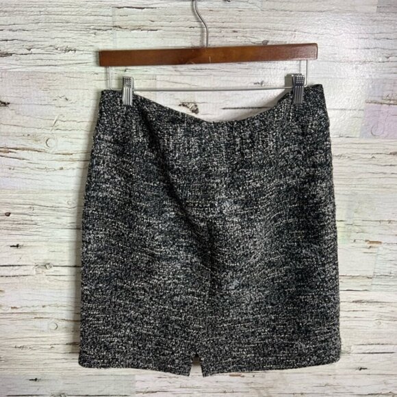 Ann Taylor Black Pencil Mini Skirt tweed gray size 12 - Picture 6 of 6